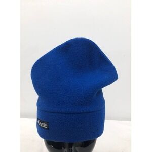 Columbia Blue 90s Fleece Usa Made Beanie Y2k Vintage Extra Tall - Size S/m